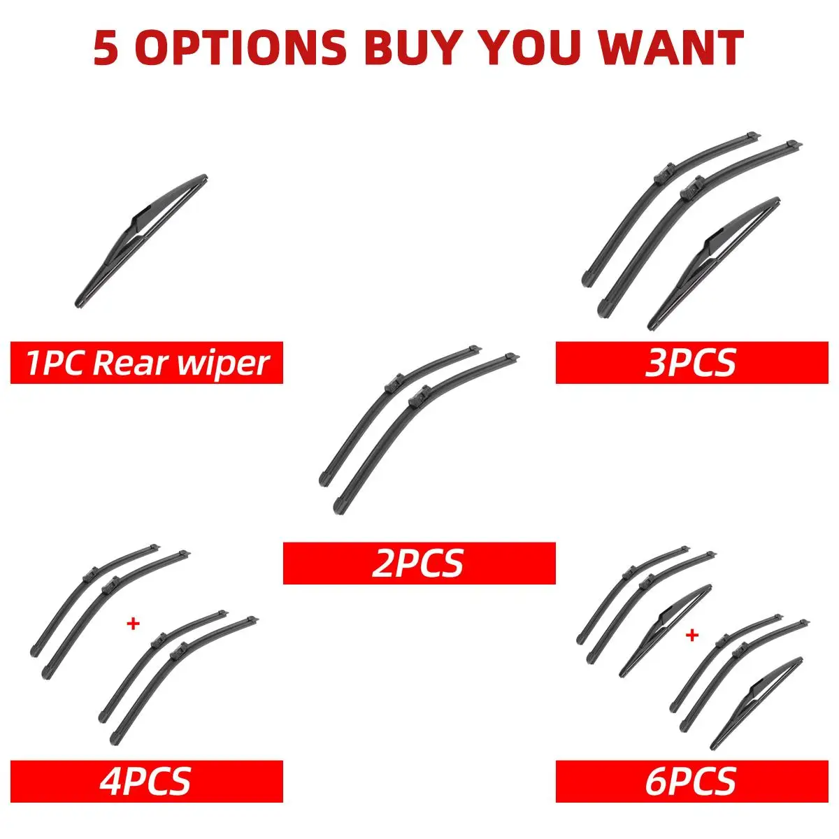 3PCS Car Wiper For Peugeot 2008 2013-2018 Front Rear Wiper Blades Brushes Auto Accessories 2013 2014 2015 2016 2017 2018 - Image 3