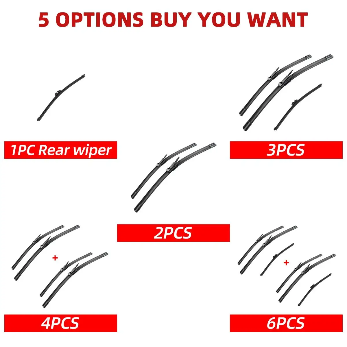 1/2/3/4/6PCS Car Wiper For Ford Explorer 2011-2017 Front Rear Wiper Blades Brushes Auto Accessories 2011 2012 2013 2014 2015 - Image 3