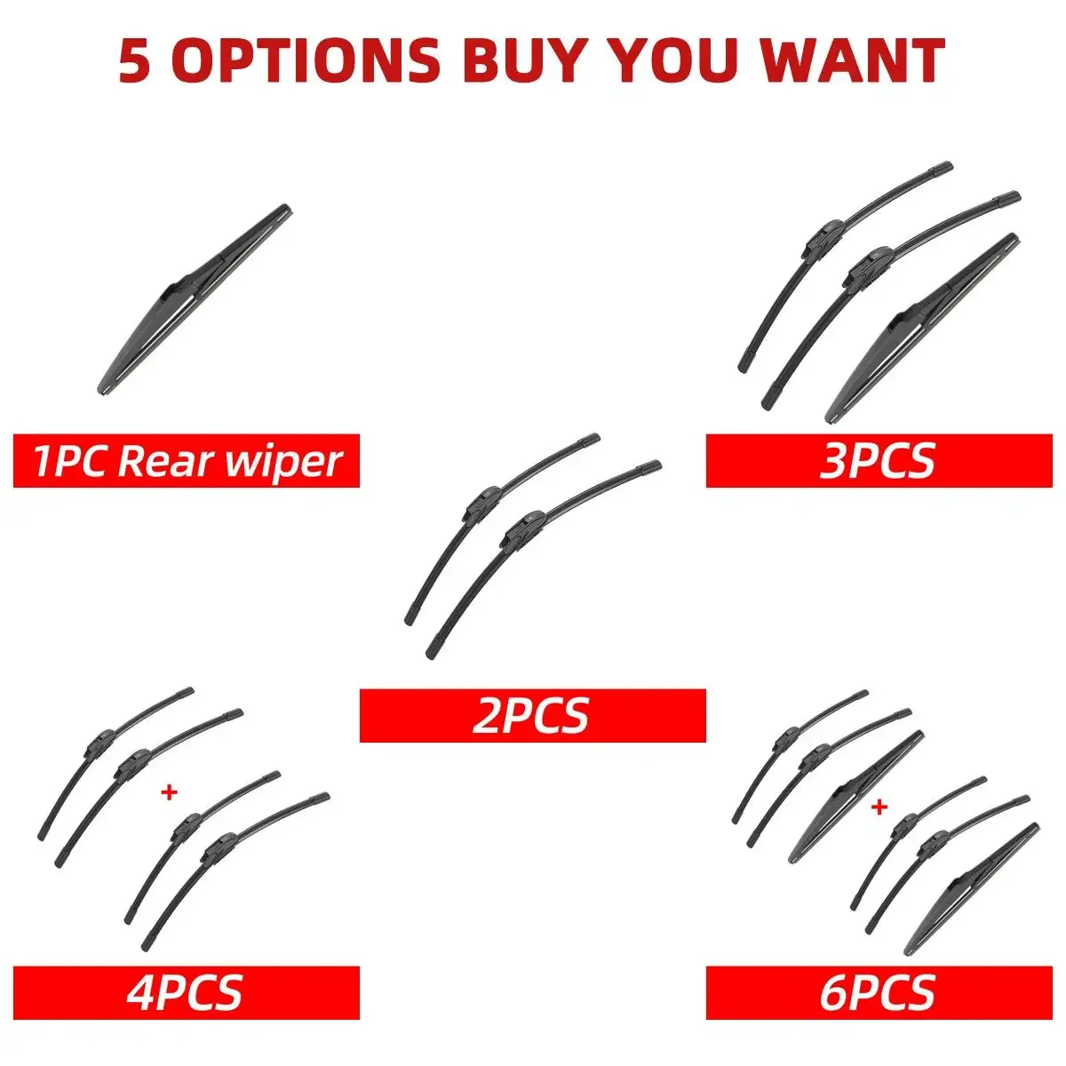 1/2/3/4/6PCS Car Wiper For KIA Rio Hatchback Mk3 2011-2017 Front Rear Wiper Blades Brushes Auto Accessories 2013 2014 2015 2016 - Image 3
