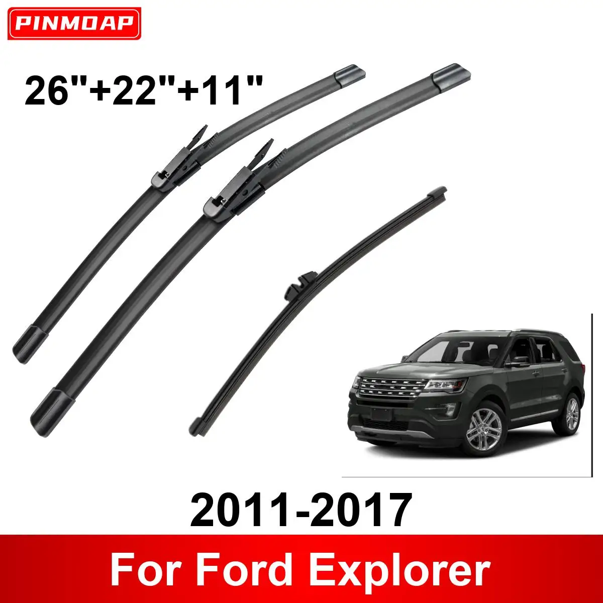 1/2/3/4/6PCS Car Wiper For Ford Explorer 2011-2017 Front Rear Wiper Blades Brushes Auto Accessories 2011 2012 2013 2014 2015