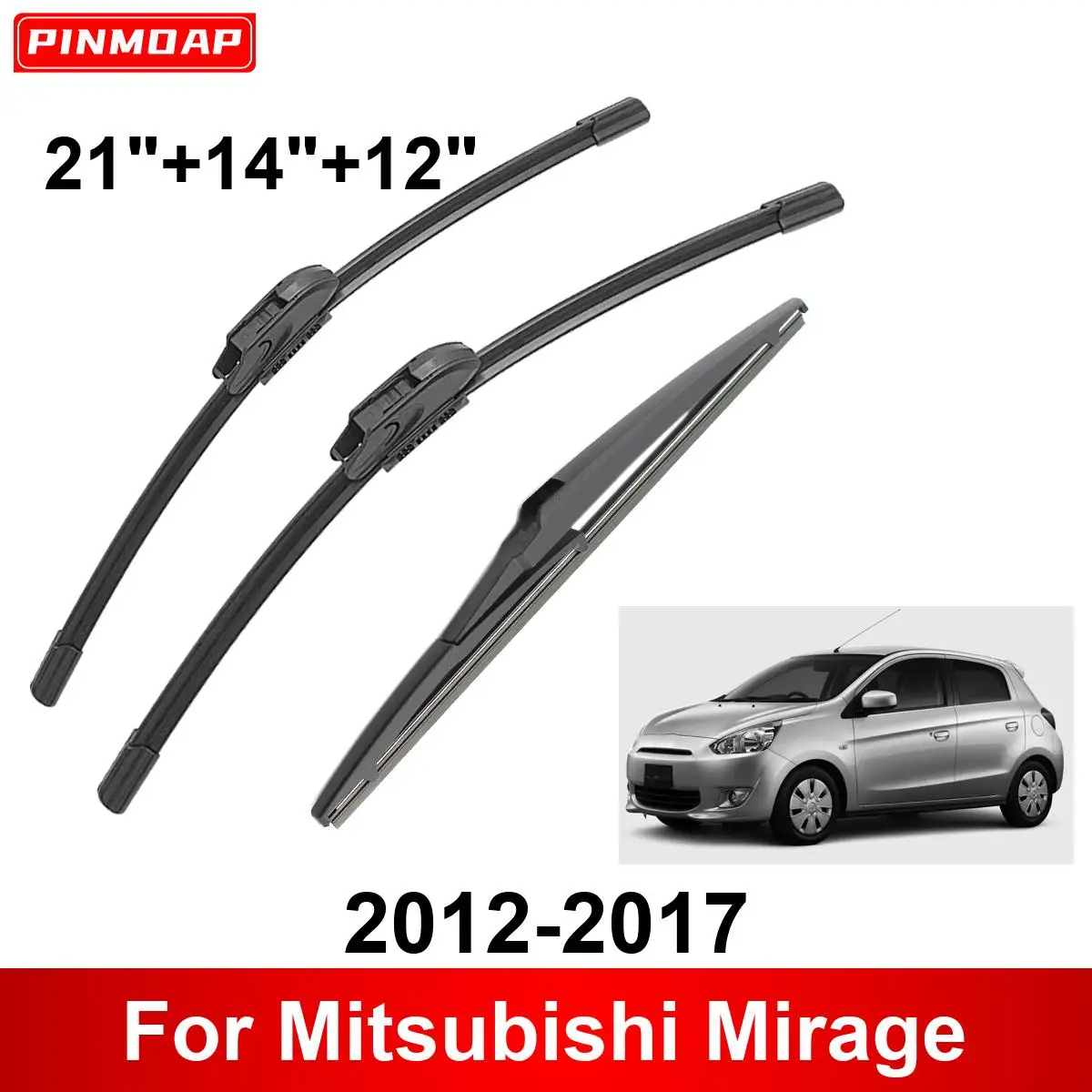 1/2/3/4/6PCS Car Wiper For Mitsubishi Mirage 2012-2017 Front Rear Wiper Blades Brushes Auto Accessories 2012 2013 2014 2015 2016