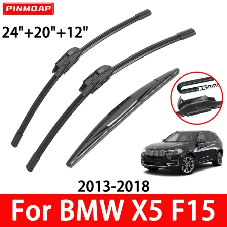 Car Wiper Kit Suitable For BMW X5 F15 2013-2018 Front Windshield Wiper And Rear Window Wiper Blade Brush Accessories 24"+20"+12"