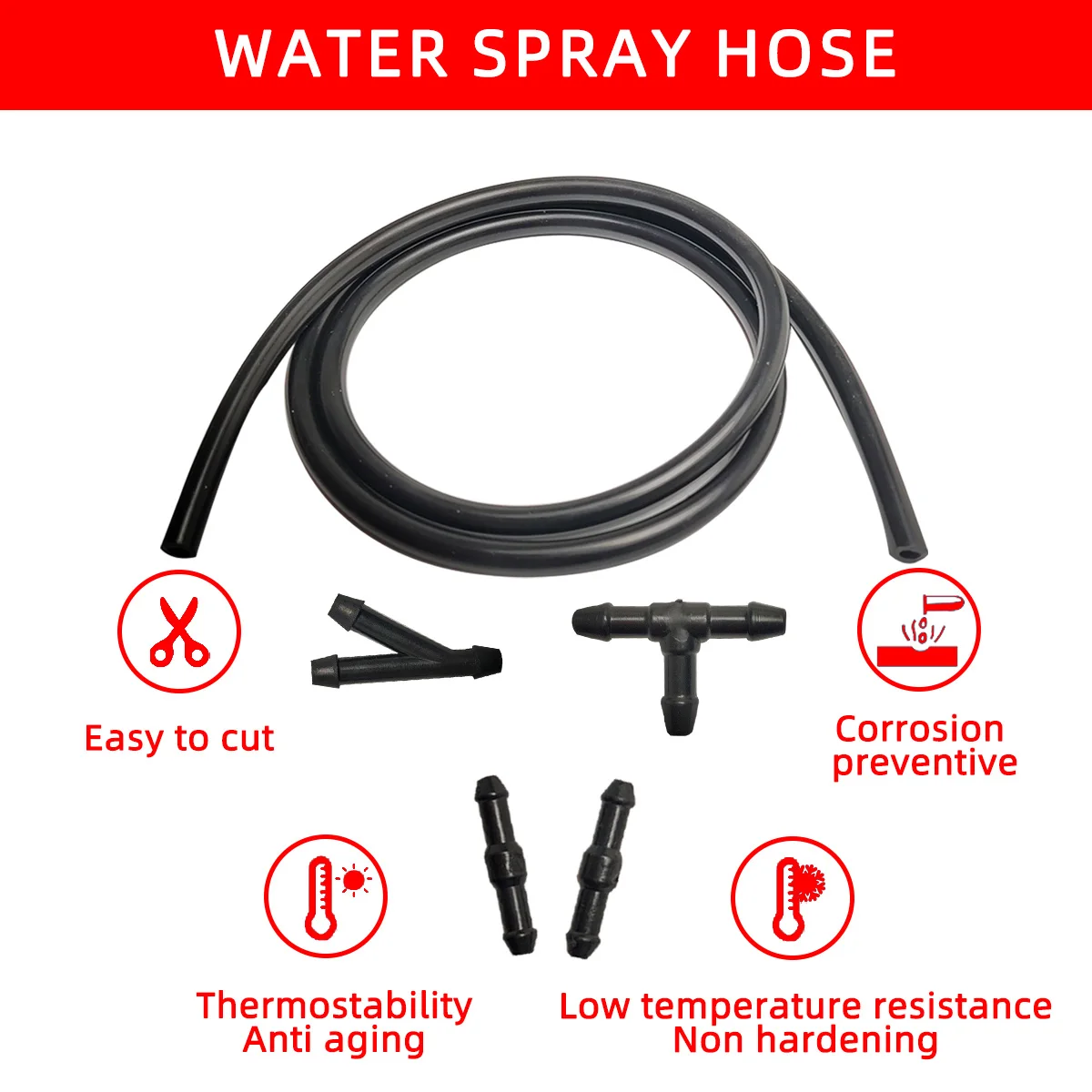Windshield Wiper Washer Nozzle Hose With Connector Kit T Y I 3 Types Joint Windscreen Spray Jet Water Hose Fluid Tube Joiner - Image 4
