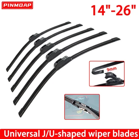 Car Wiper Blade Universal J U-Shaped Hook 14"15"16"17"18"19"20"21"22"24"26" Frameless Unsupported Wiper Rubber Accessories 1PC