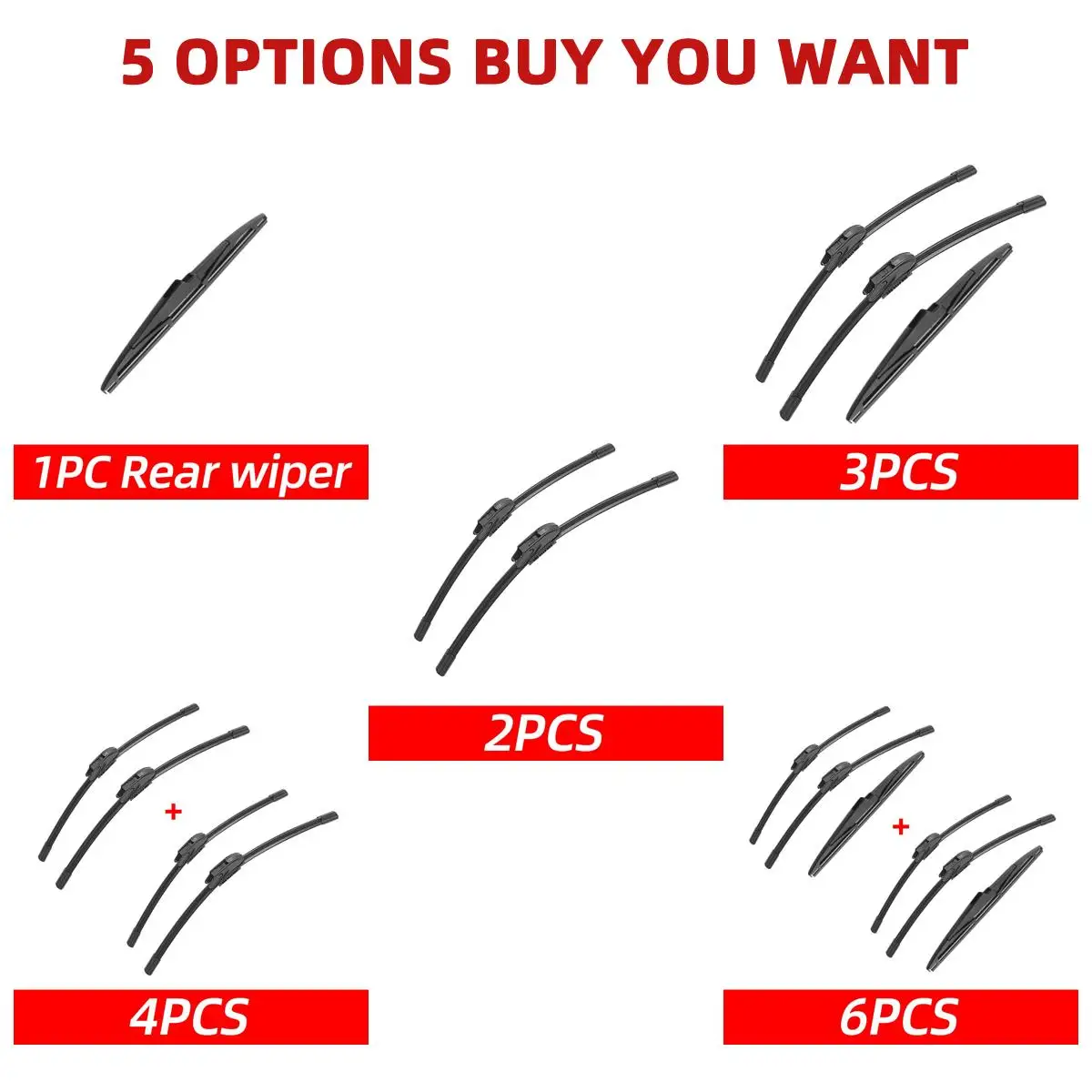 3PCS Car Wiper For Hyundai i10 MK2 2013-2018 Front Rear Wiper Blades Brushes Auto Accessories 2013 2014 2015 2016 2017 2018 - Image 3