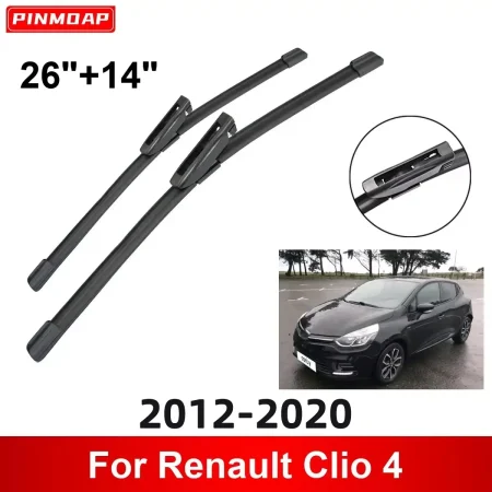 Car Wiper for Renault Clio 4 2012-2020 26" + 14" Front Rear Wiper Blades Brushes Cutter Accessories 2012 2013