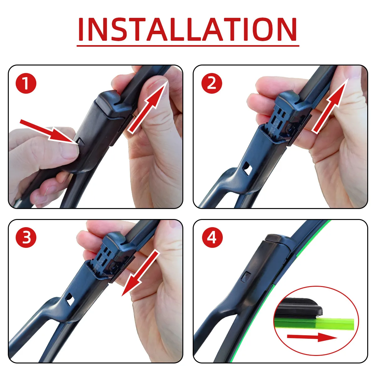 3PCS Car Wiper For Peugeot 2008 2013-2018 Front Rear Wiper Blades Brushes Auto Accessories 2013 2014 2015 2016 2017 2018 - Image 4