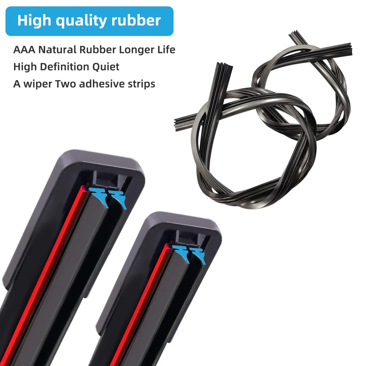 General J/U-shaped automotive double rubber strip wiper blade 14 "16" 18 "19" 20 "21" 22 "24" 26“ - Image 2
