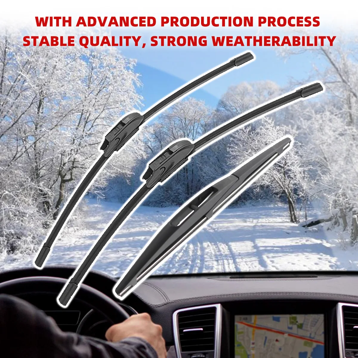 Car Windshield Wipers Are Suitable For Mitsubishi ASX Outlander Sport RVR 2010-2022 Front And Rear Windshield Wipers 24"+21"+10" - Image 4